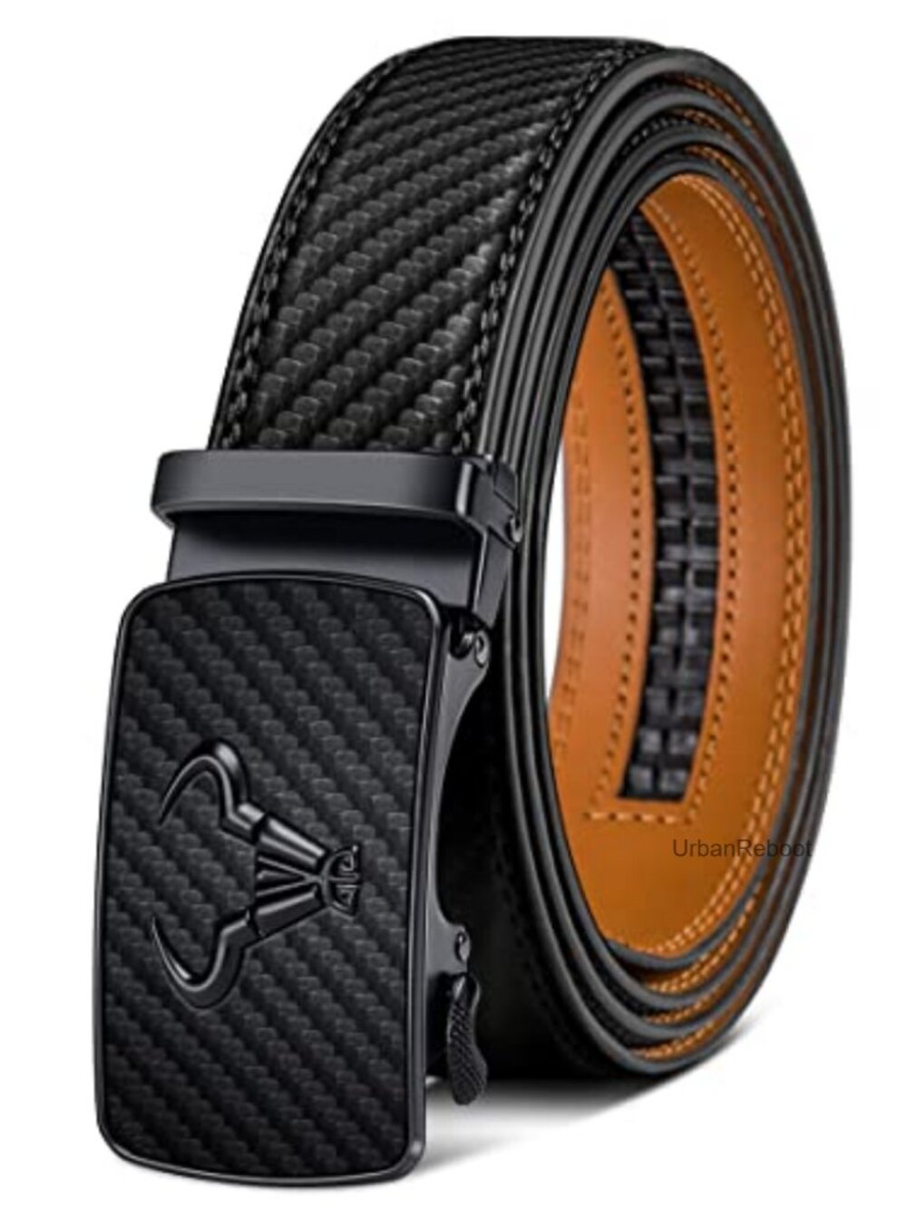 Men's Ratchet Leather Belt Trimmable Precision Fit Gift Boxed